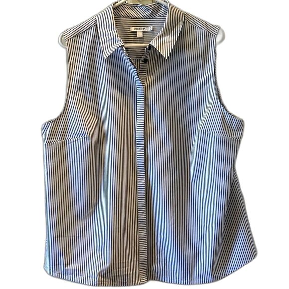Chico's Sleeveless Striped Blouse - Size XL - Picture 1 of 4